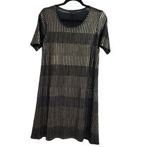 Espresso Gold/Black Shimmery Glittery Party Dress Medium